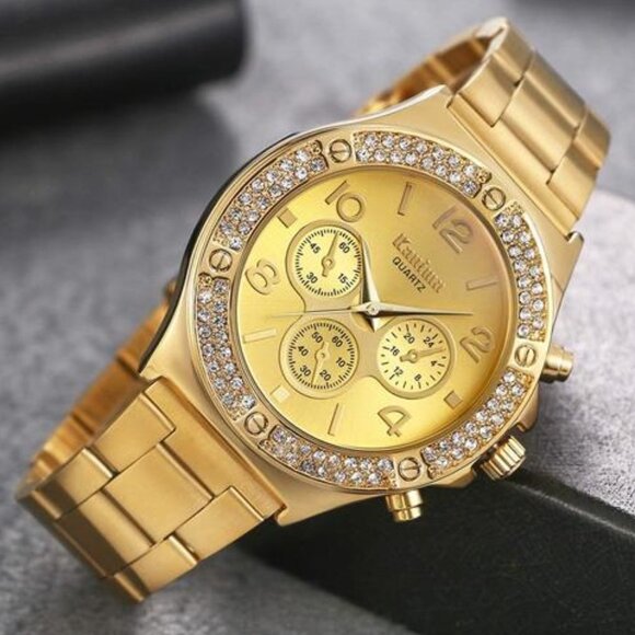 Mens Gold Diamond Luxury Watch - Picture 1 of 4